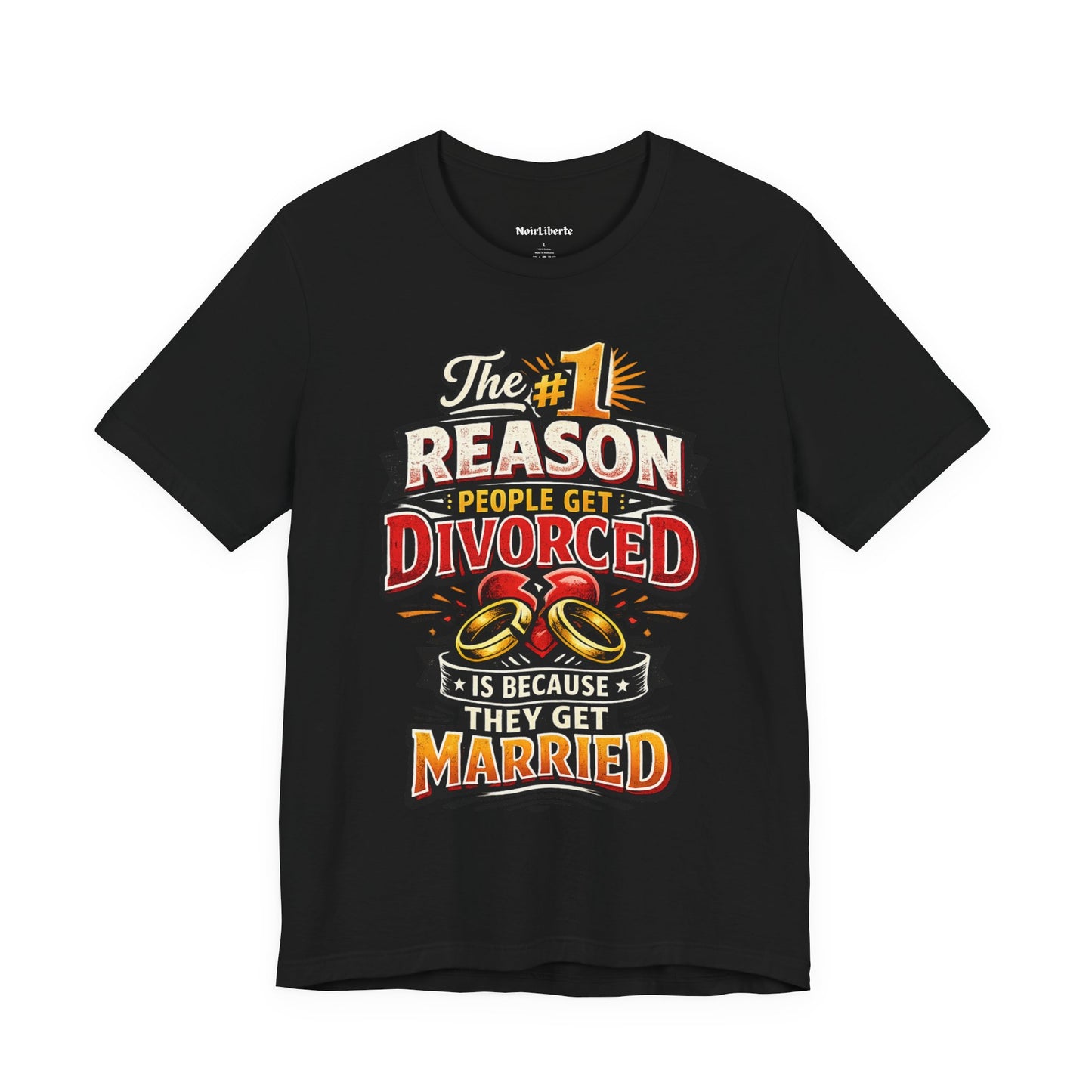 Funny shirt with a divorce graphic saying, Black