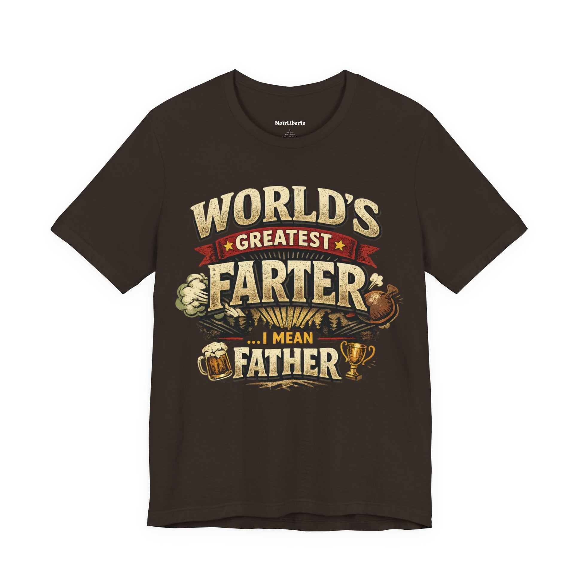 funny shirt with a graphic worlds best dad phrase, Brown