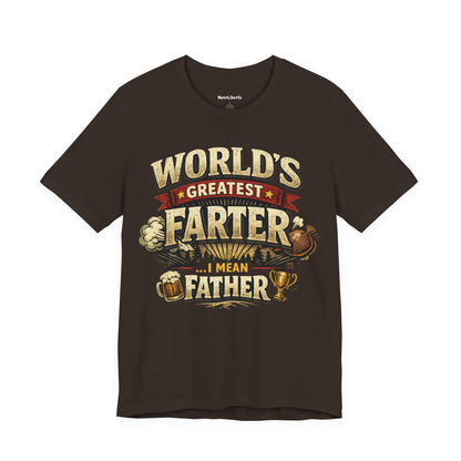 funny shirt with a graphic worlds best dad phrase, Brown