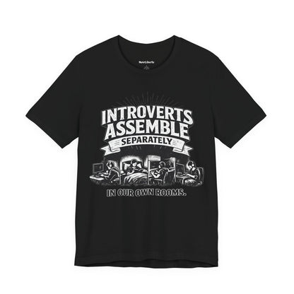 funny shirt with a graphci phrase about introverts, Black