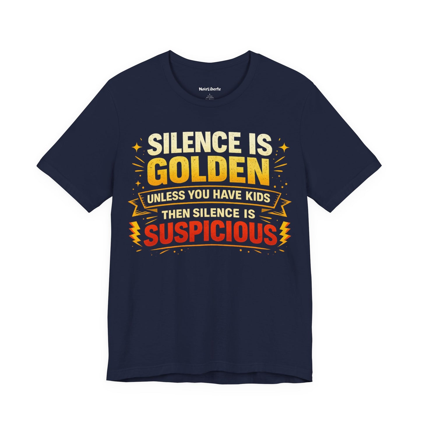 Funny shirt with a graphic phrase about parenting chaos, Navy