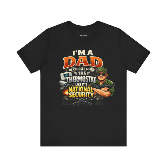 funny shirt with a graphic phrase about dads, Black