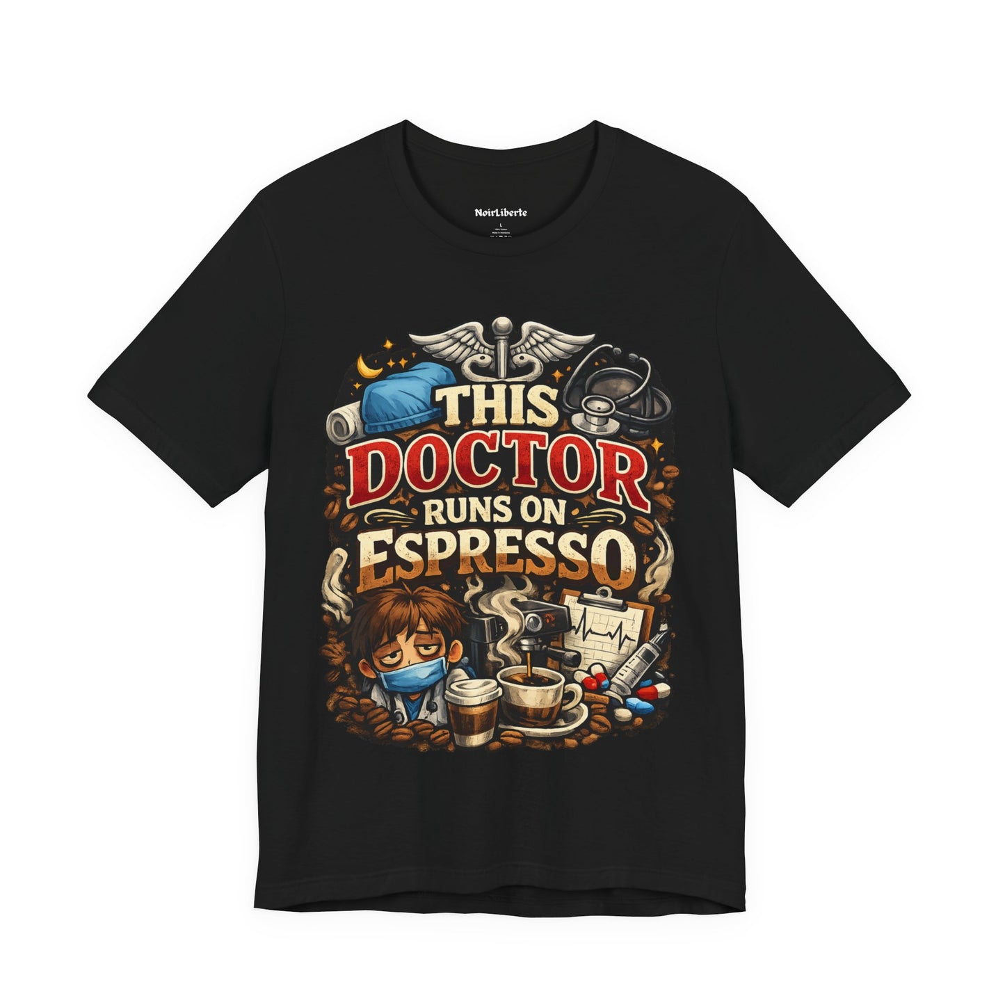 funny shirt with a graphic phrase for doctors, Black