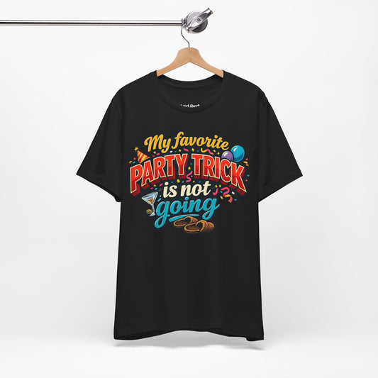 Funny shirt with a funny introvert saying graphic hanging from a cloth hanger