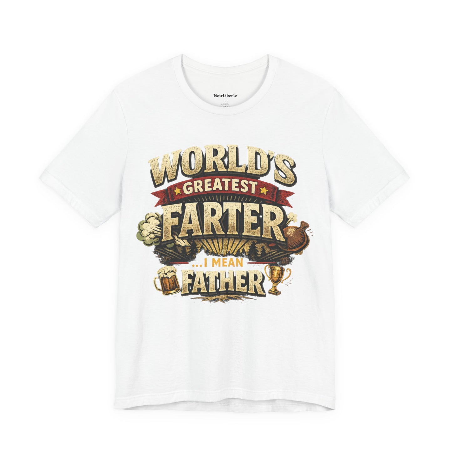 funny shirt with a graphic worlds best dad phrase, White