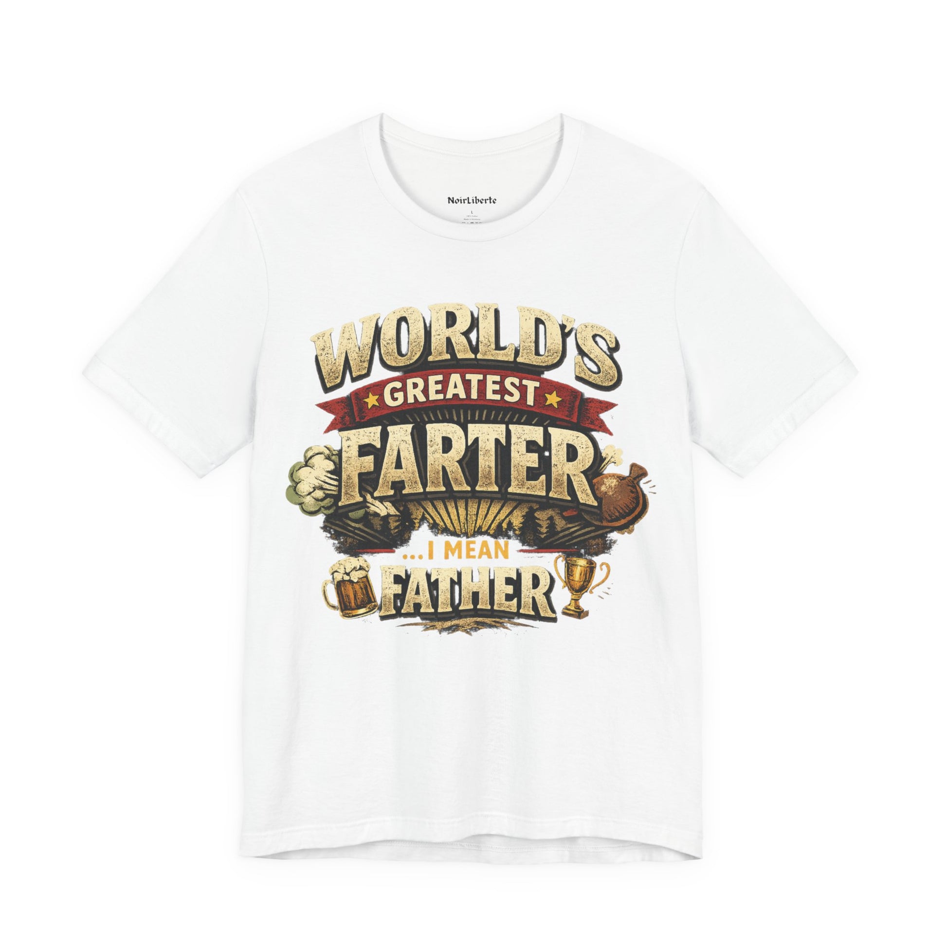 funny shirt with a graphic worlds best dad phrase, White