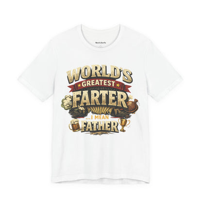 funny shirt with a graphic worlds best dad phrase, White