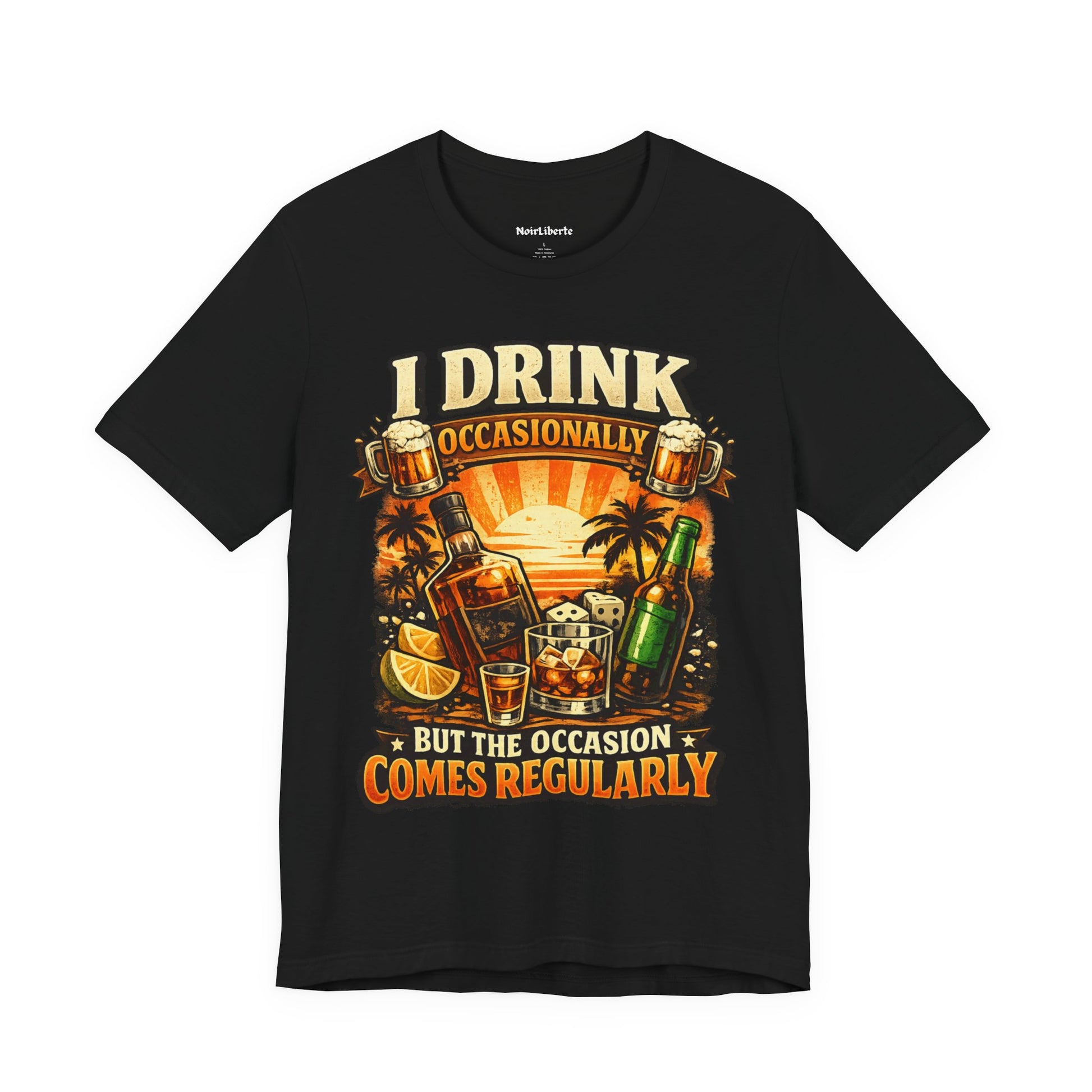 Funny shirt with a drinking graphic phrase, Black