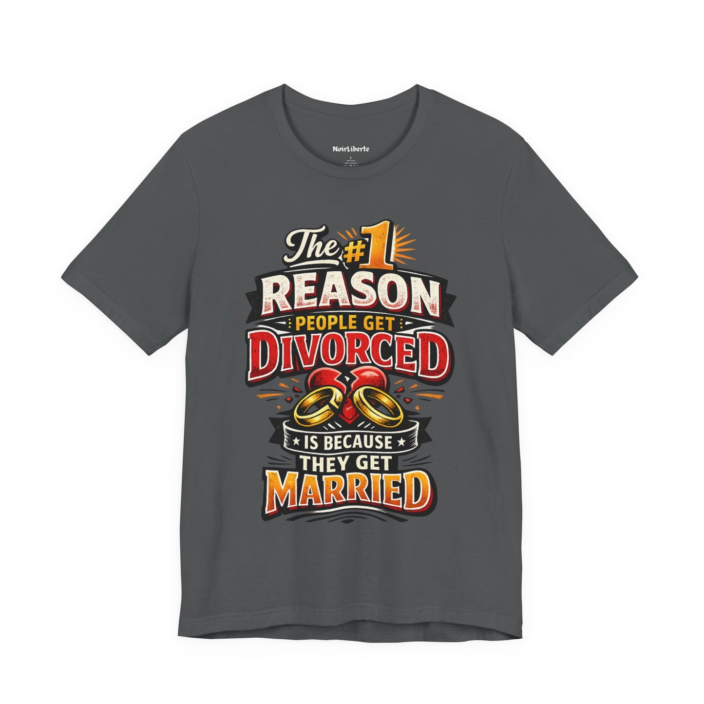 Funny shirt with a divorce graphic saying, Grey