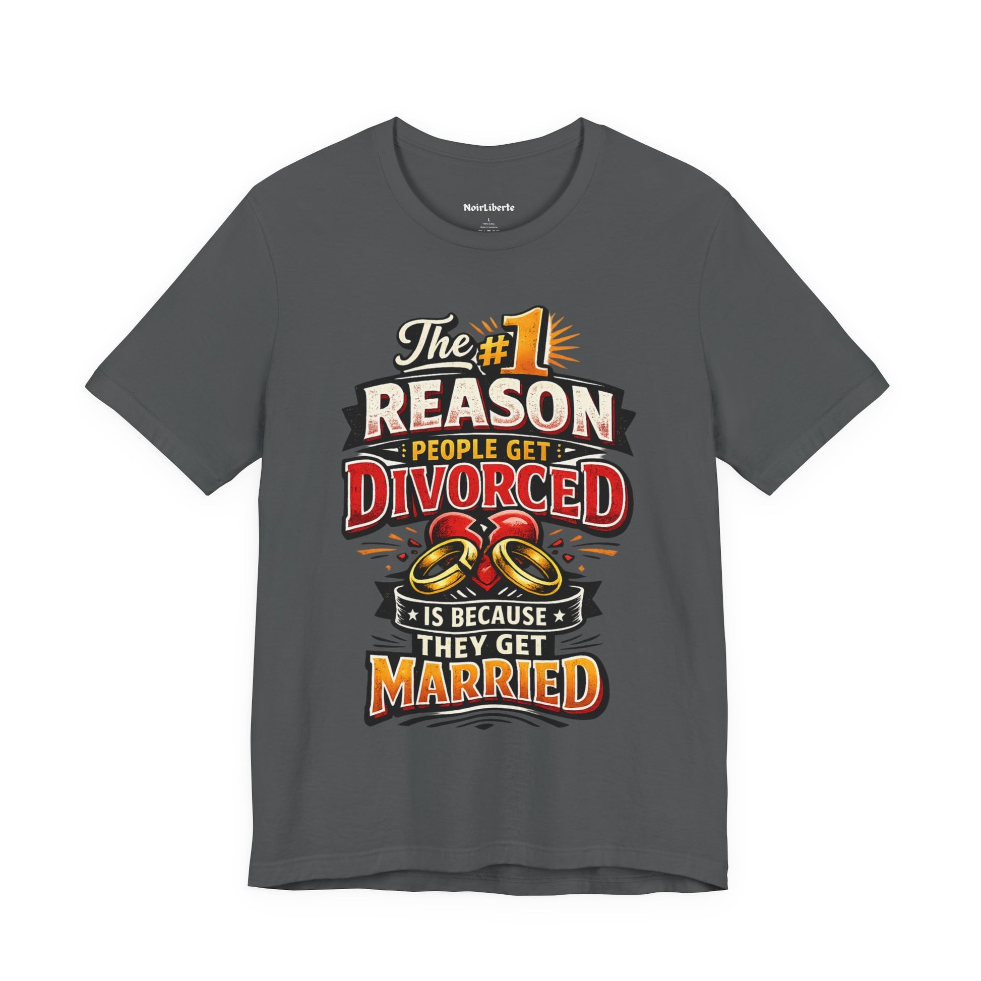 Funny shirt with a divorce graphic saying, Grey