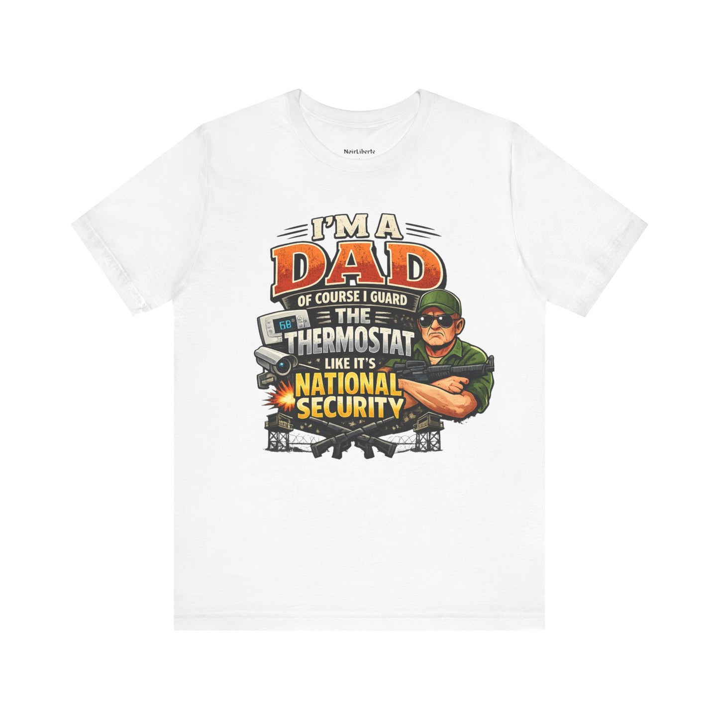funny shirt with a graphic phrase about dads, White