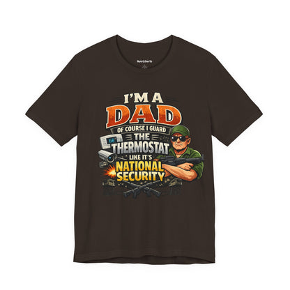 funny shirt with a graphic phrase about dads, Brown