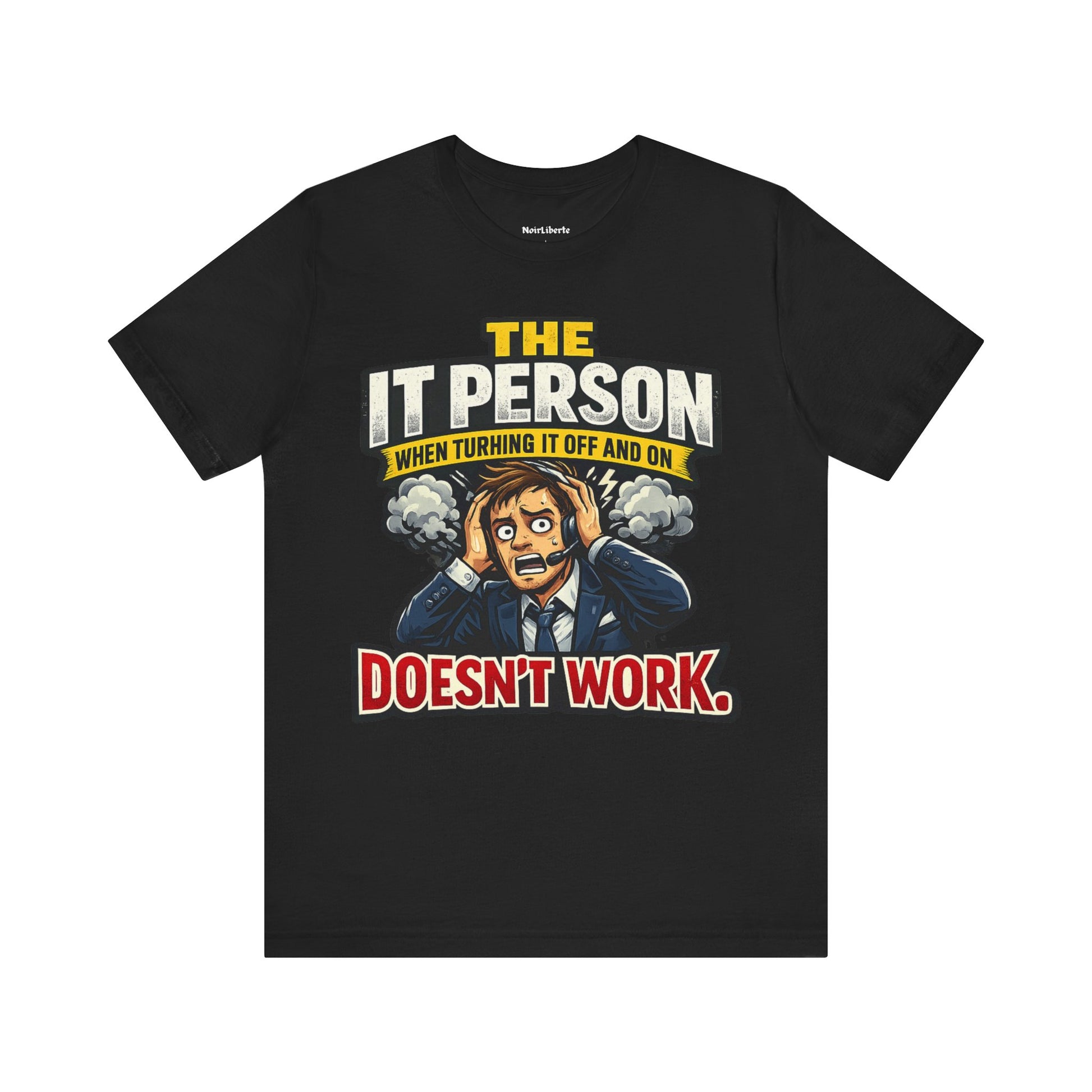 Funny shirt with a workplace graphic phrase, Black