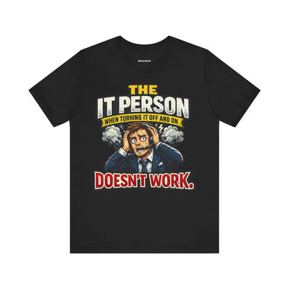 Funny shirt with a workplace graphic phrase, Black