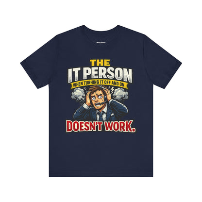 Funny shirt with a workplace graphic phrase, Navy
