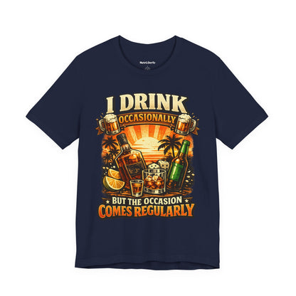 Funny shirt with a drinking graphic phrase, Navy