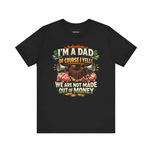 Funny shirt with a graphic phrase about dads, Black