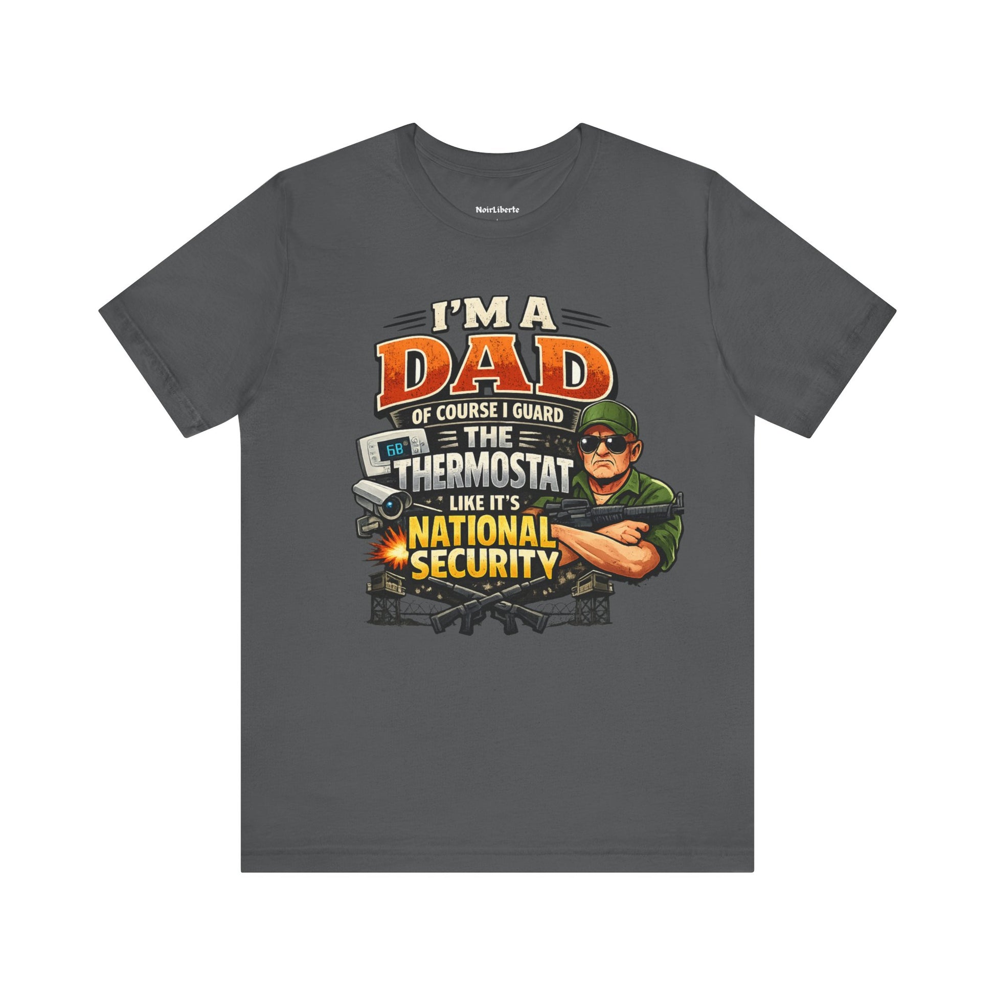 funny shirt with a graphic phrase about dads, Grey